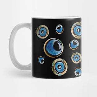 Blue and yellow spheres Mug